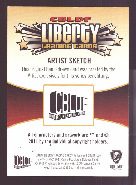 2011 Cryptozoic CBLDF Liberty Artist Sketch Card Bone by Remy "Eisu" Mokhtar   - TvMovieCards.com