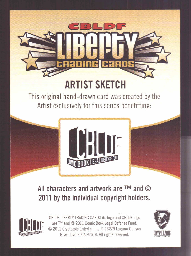 2011 Cryptozoic CBLDF Liberty Artist Sketch Card by Victor "Victomon" Rodriguez - TvMovieCards.com