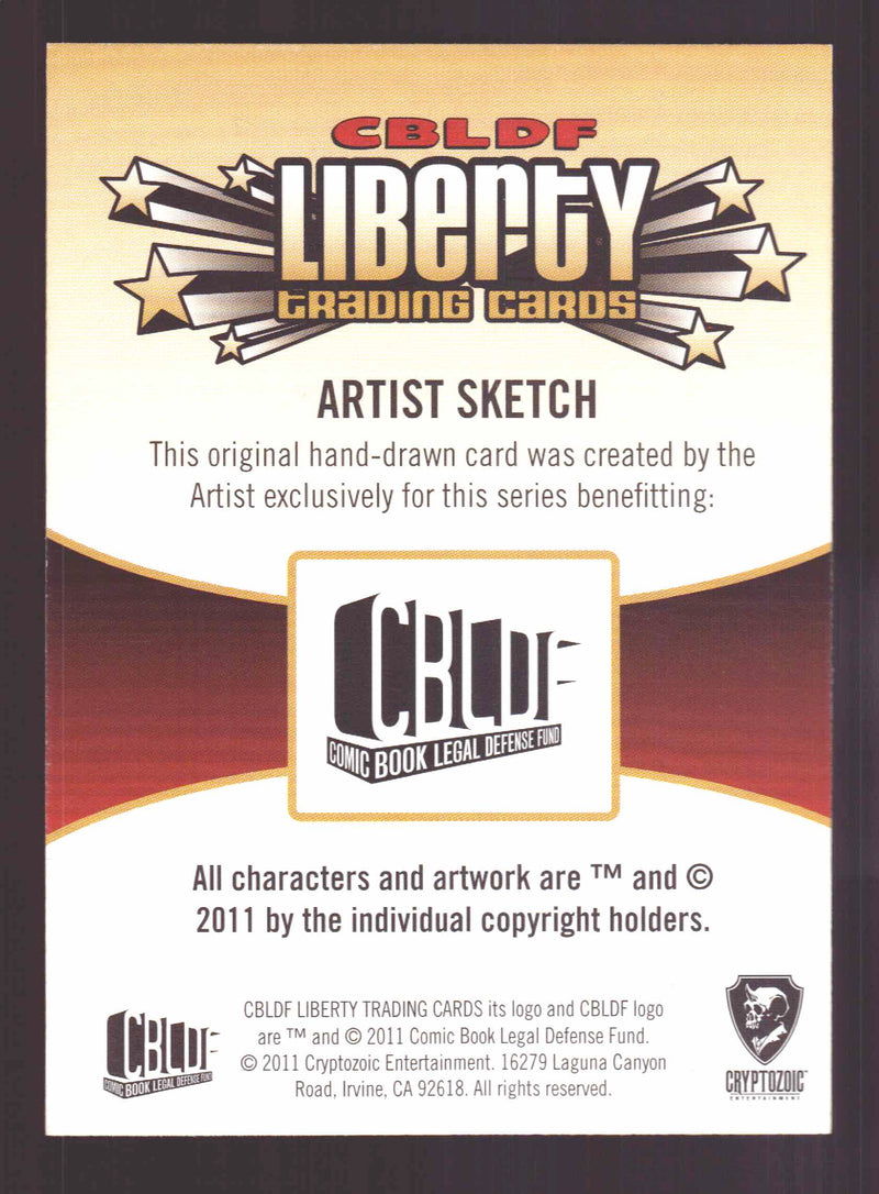 2011 Cryptozoic CBLDF Liberty Artist Sketch Card Bone by Vince Sunico   - TvMovieCards.com
