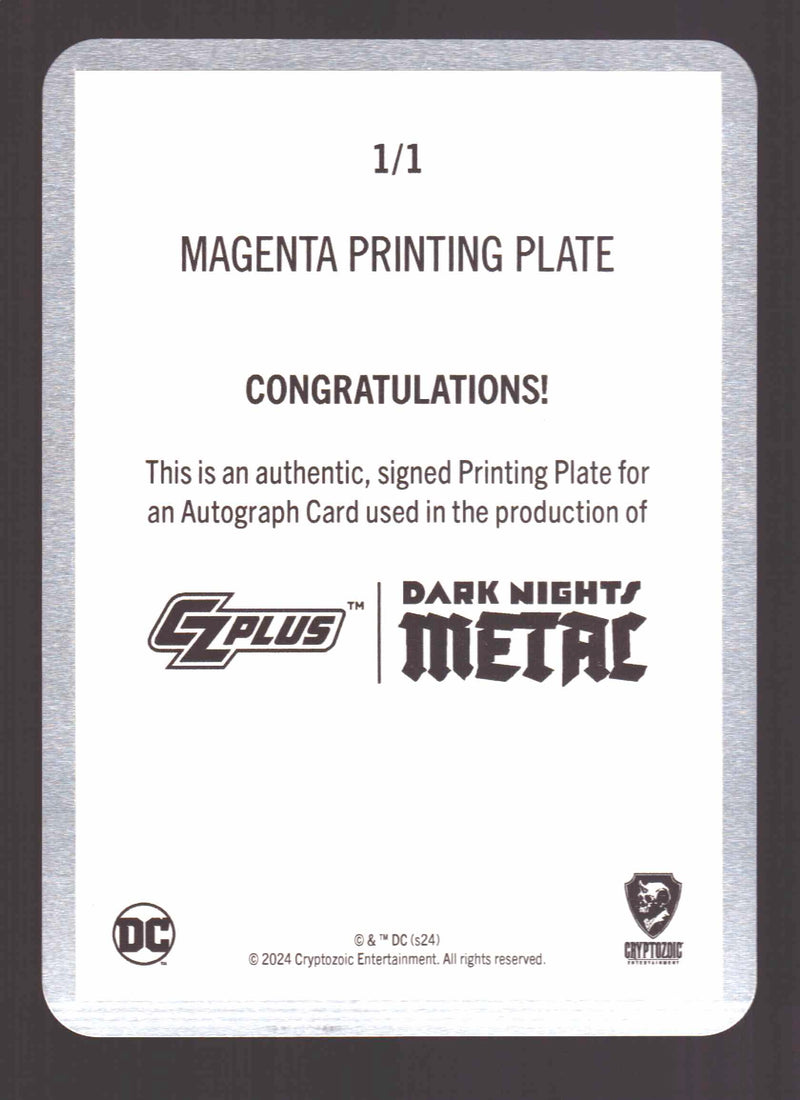 2024 CZX Dark Nights Metal Printing Plate Autograph Card Scott Snyder / Greg Cap - TvMovieCards.com