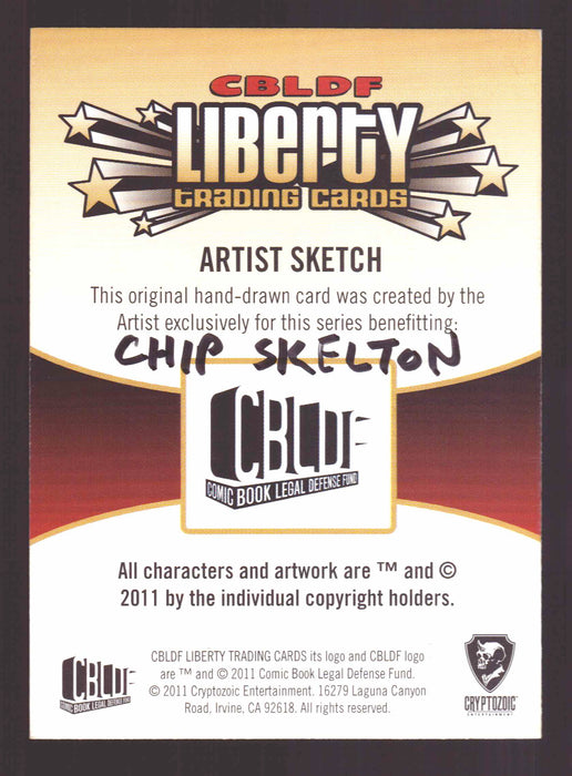 2011 Cryptozoic CBLDF Liberty Artist Sketch Card by Chip Skelton   - TvMovieCards.com