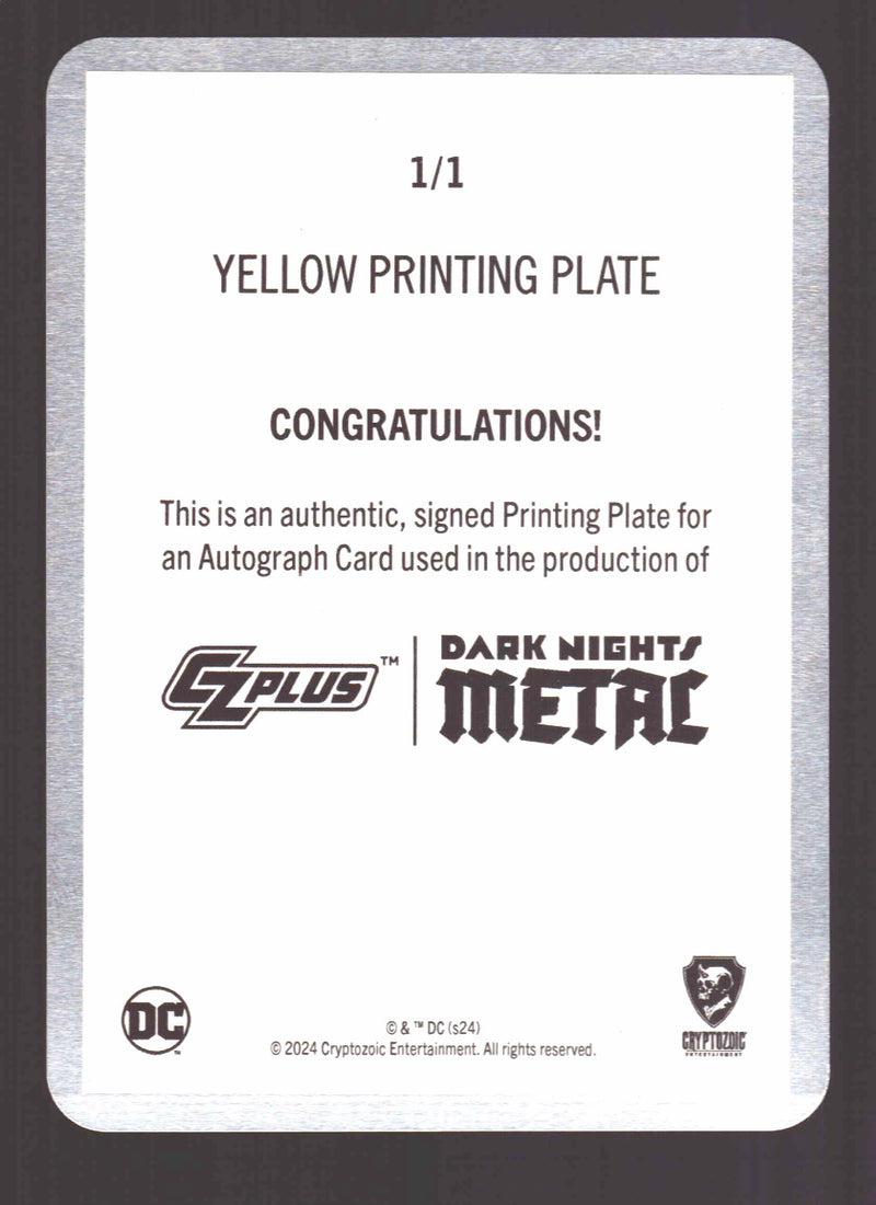 2024 CZX Dark Nights Metal Printing Plate Autograph Card Greg Capullo / J Glapio - TvMovieCards.com