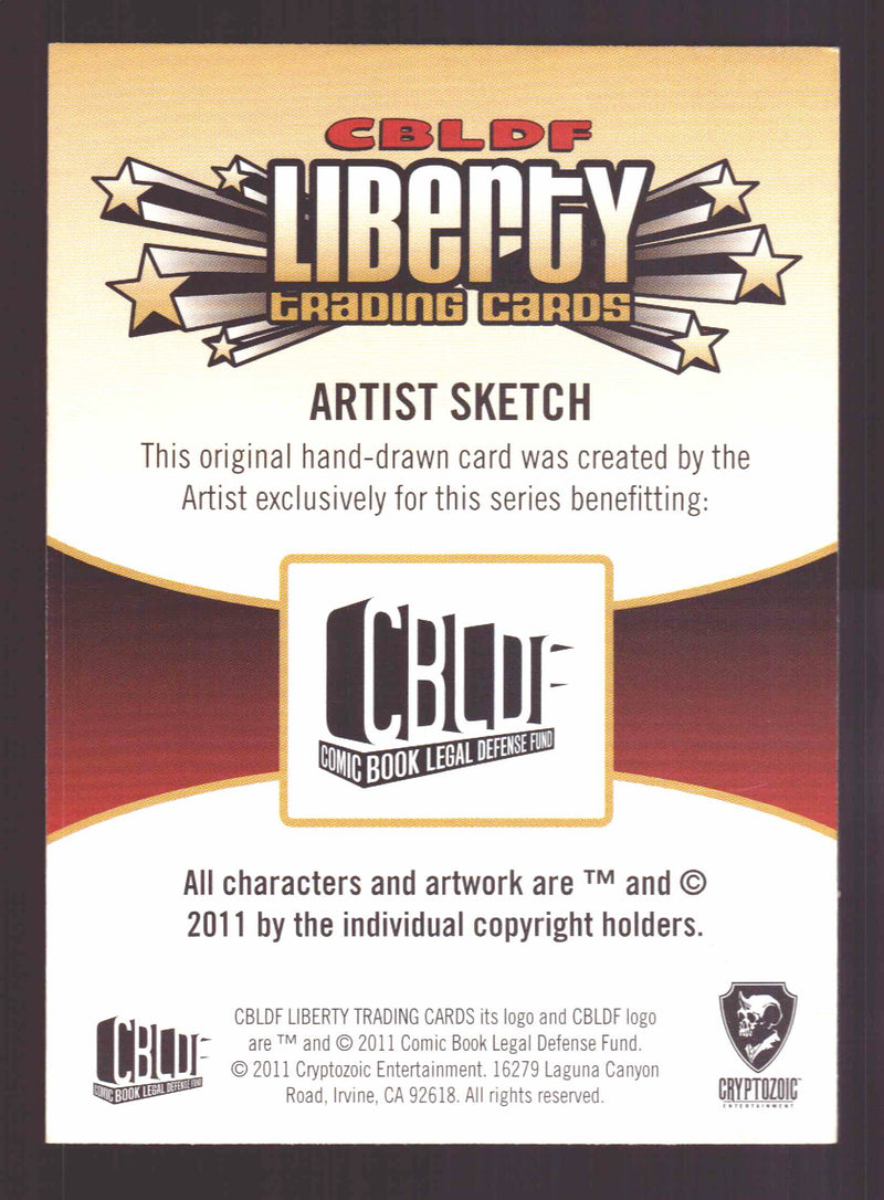 2011 Cryptozoic CBLDF Liberty Artist Sketch Card Bone by Vince Sunico   - TvMovieCards.com