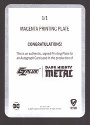 2024 CZX Dark Nights Metal Printing Plate Autograph Card Peter J Tomasi / Manapu - TvMovieCards.com