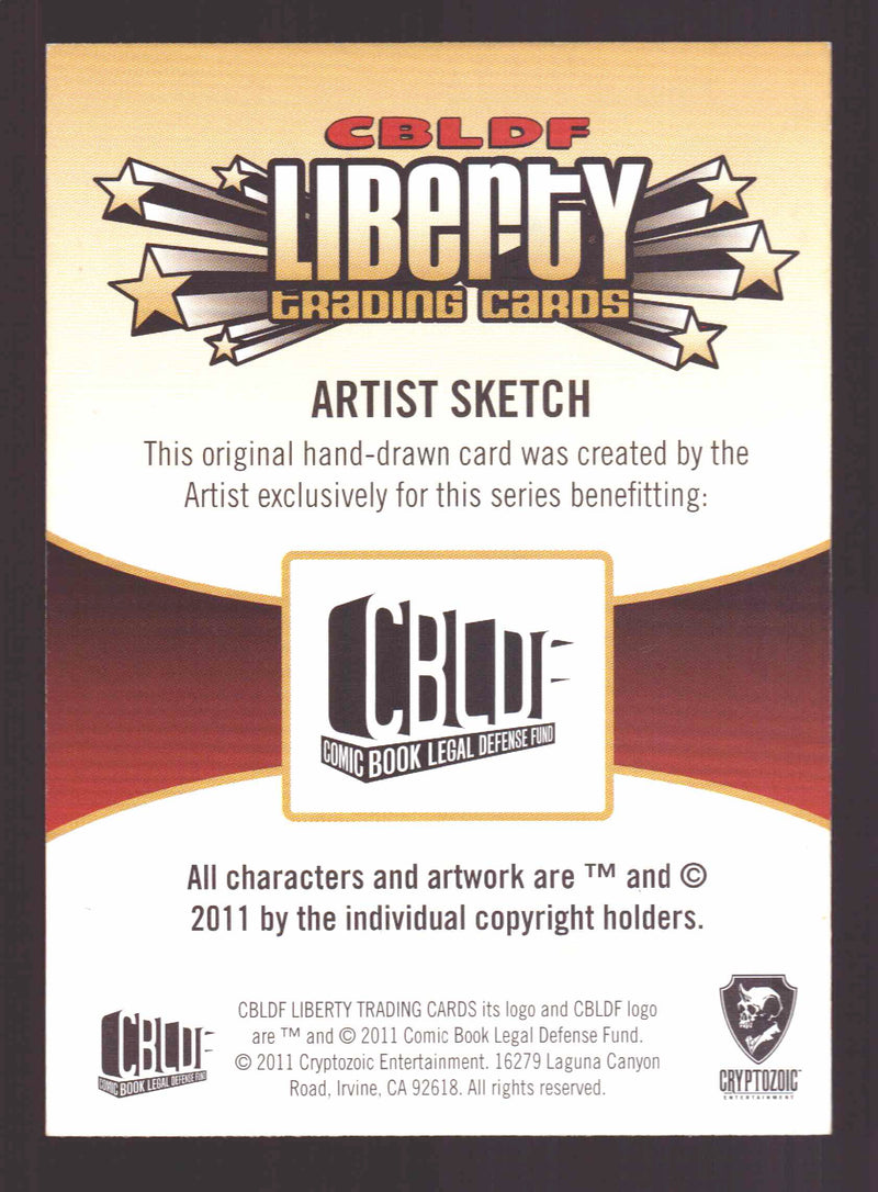 2011 Cryptozoic CBLDF Liberty Artist Sketch Trading Card by Jason Durden   - TvMovieCards.com