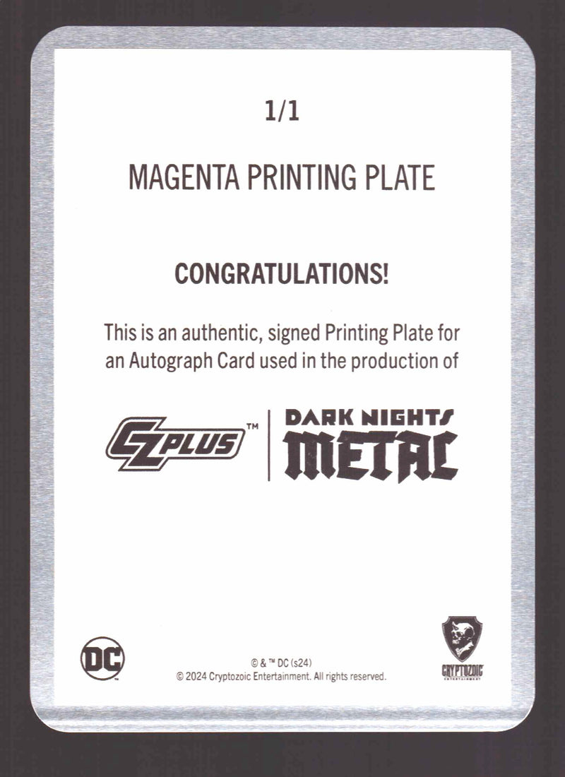 2024 CZX Dark Nights Metal Printing Plate Autograph Card Tony S Daniel / Danny M - TvMovieCards.com