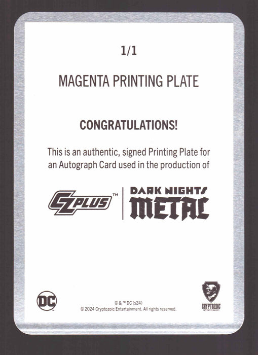 2024 CZX Dark Nights Metal Printing Plate Autograph Card Tony S Daniel / Danny Miki