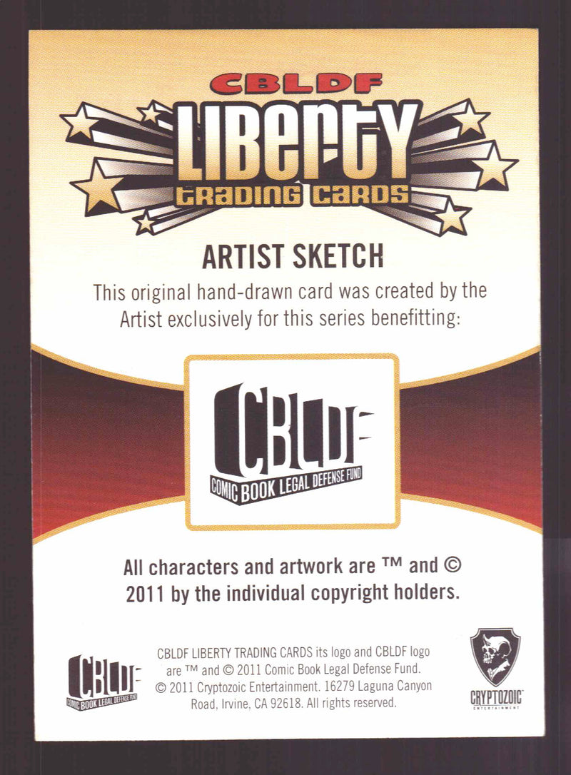 2011 Cryptozoic CBLDF Liberty Artist Sketch Card by Dave Losso   - TvMovieCards.com