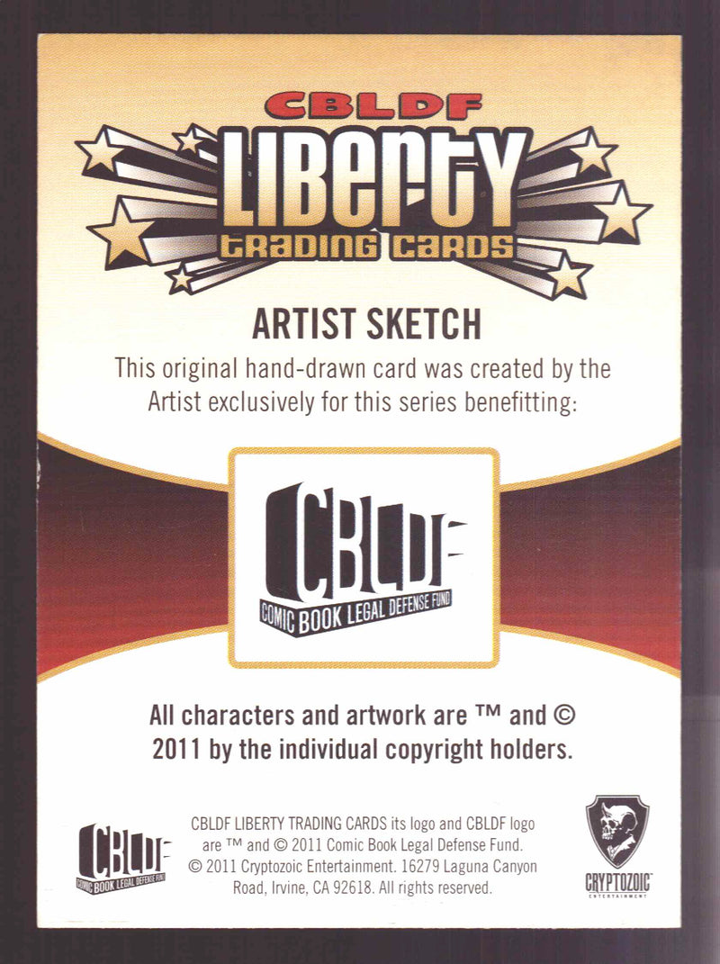2011 Cryptozoic CBLDF Liberty Artist Sketch Card by Vince Sunico - TvMovieCards.com
