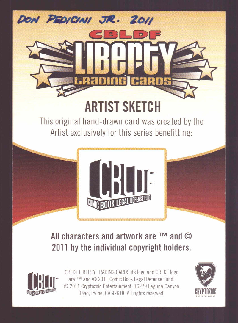 2011 Cryptozoic CBLDF Liberty Artist Sketch Card by Don Pedicini Jr   - TvMovieCards.com
