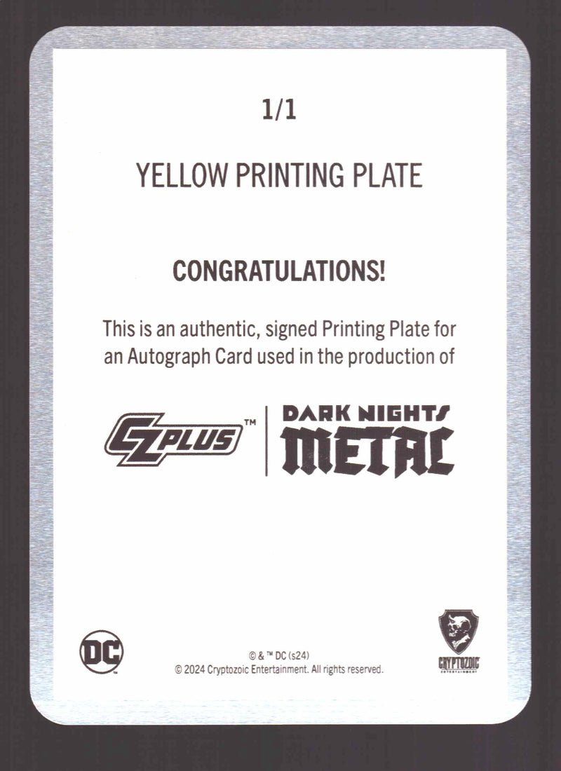 2024 CZX Dark Nights Metal Printing Plate Autograph Card Synder / Jim Lee / Will - TvMovieCards.com