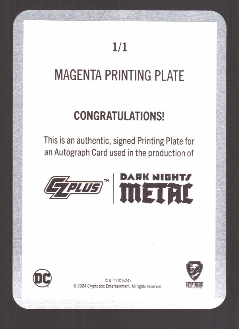 2024 CZX Dark Nights Metal Printing Plate Autograph Card Tynion IV / Romita Jr / - TvMovieCards.com