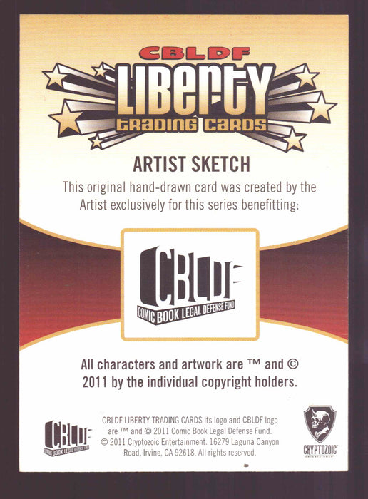 2011 Cryptozoic CBLDF Liberty Artist Sketch Card Bone by Vince Sunico   - TvMovieCards.com