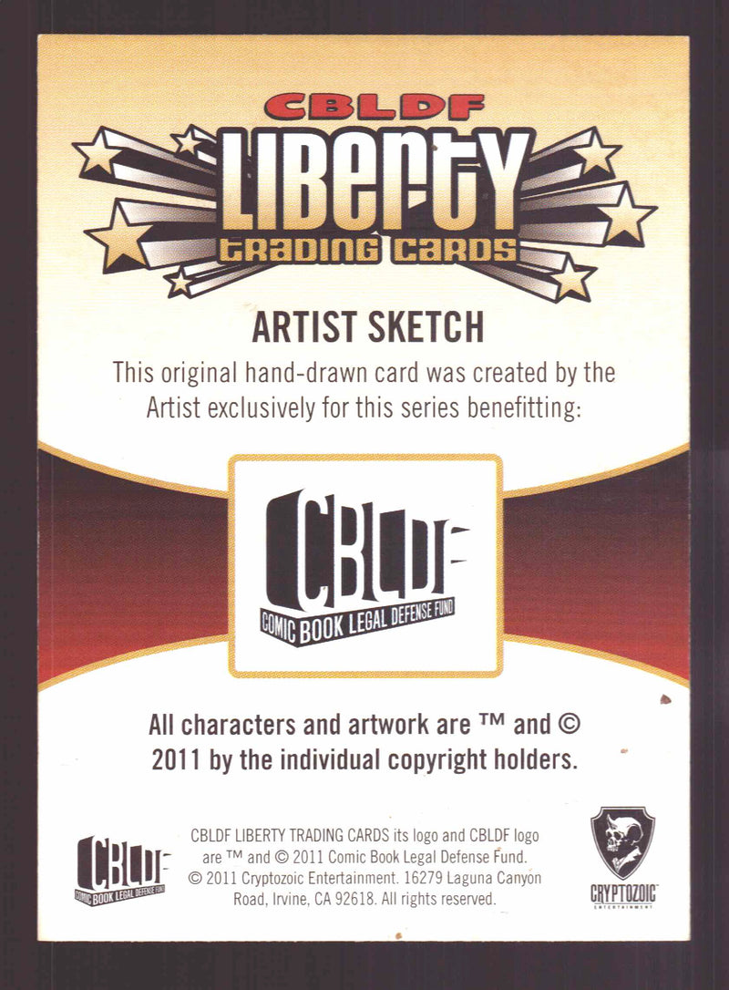 2011 Cryptozoic CBLDF Liberty Artist Sketch Card by Austin Janowsky   - TvMovieCards.com