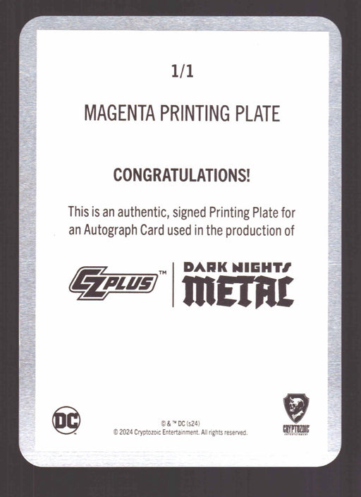 2024 CZX Dark Nights Metal Printing Plate Autograph Card Tynion IV / Romita Jr / Miki - TvMovieCards.com