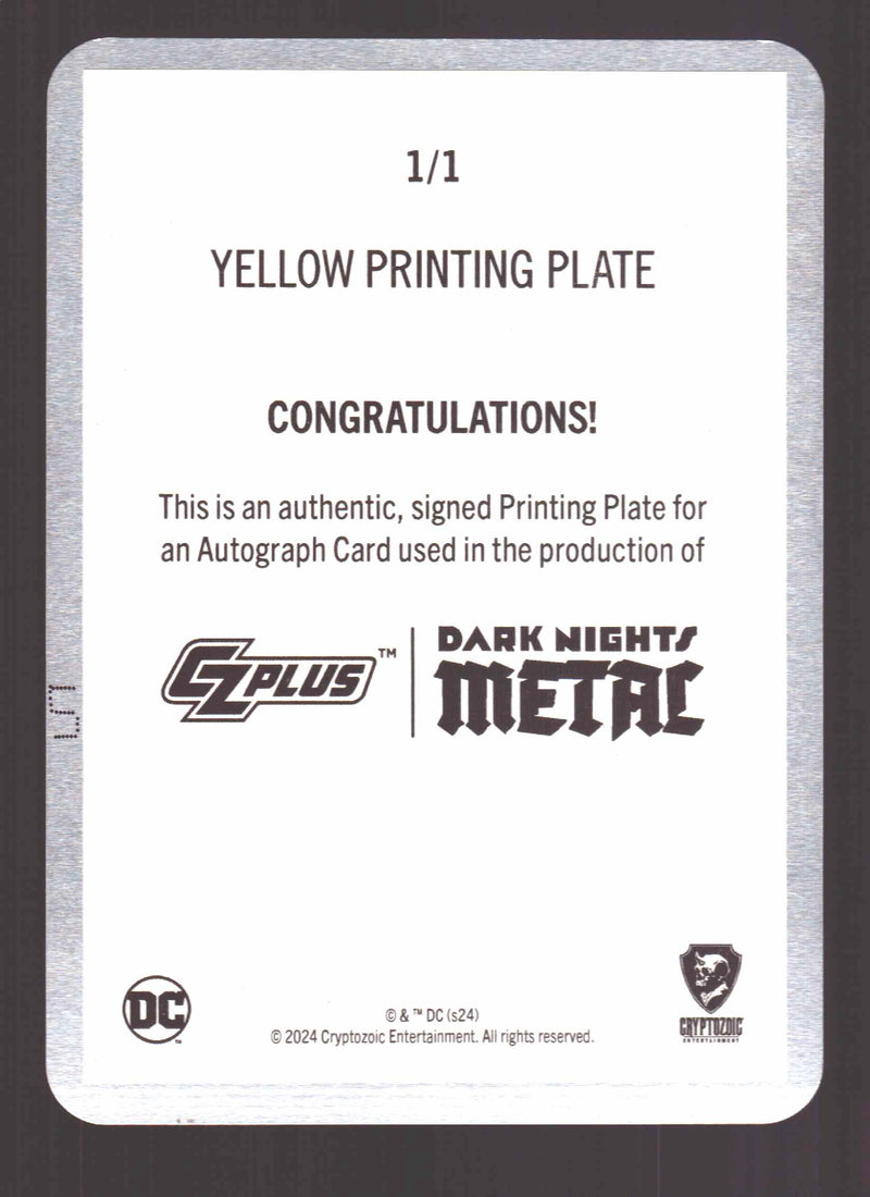 2024 CZX Dark Nights Metal Printing Plate Autograph Card Synder / Capullo / Glap - TvMovieCards.com