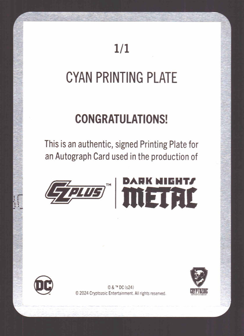 2024 CZX Dark Nights Metal Printing Plate Autograph Card Synder / Capullo / Glap - TvMovieCards.com