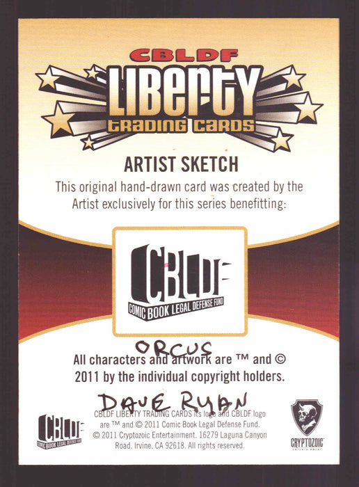 2011 Cryptozoic CBLDF Liberty Artist Sketch Card by David Ryan   - TvMovieCards.com