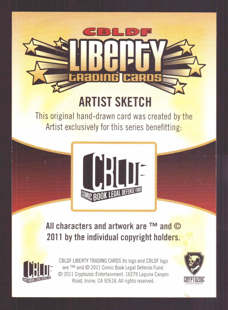 2011 CBLDF Comic Book Legal Defense Fund Liberty Artist Sketch Trading Card   - TvMovieCards.com