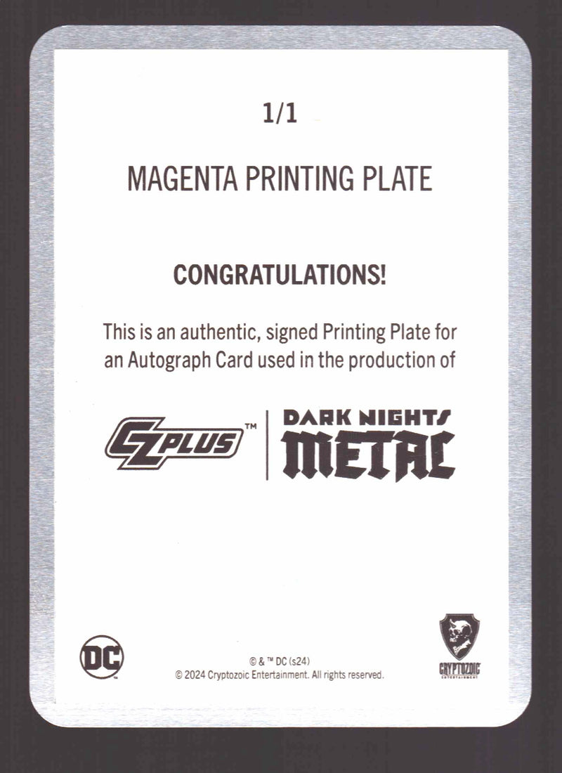 2024 CZX Dark Nights Metal Printing Plate Autograph Card Synder / Capullo / Glap - TvMovieCards.com