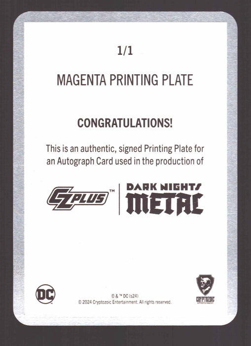 2024 CZX Dark Nights Metal Printing Plate Autograph Card Synder / Capullo / Glapion
