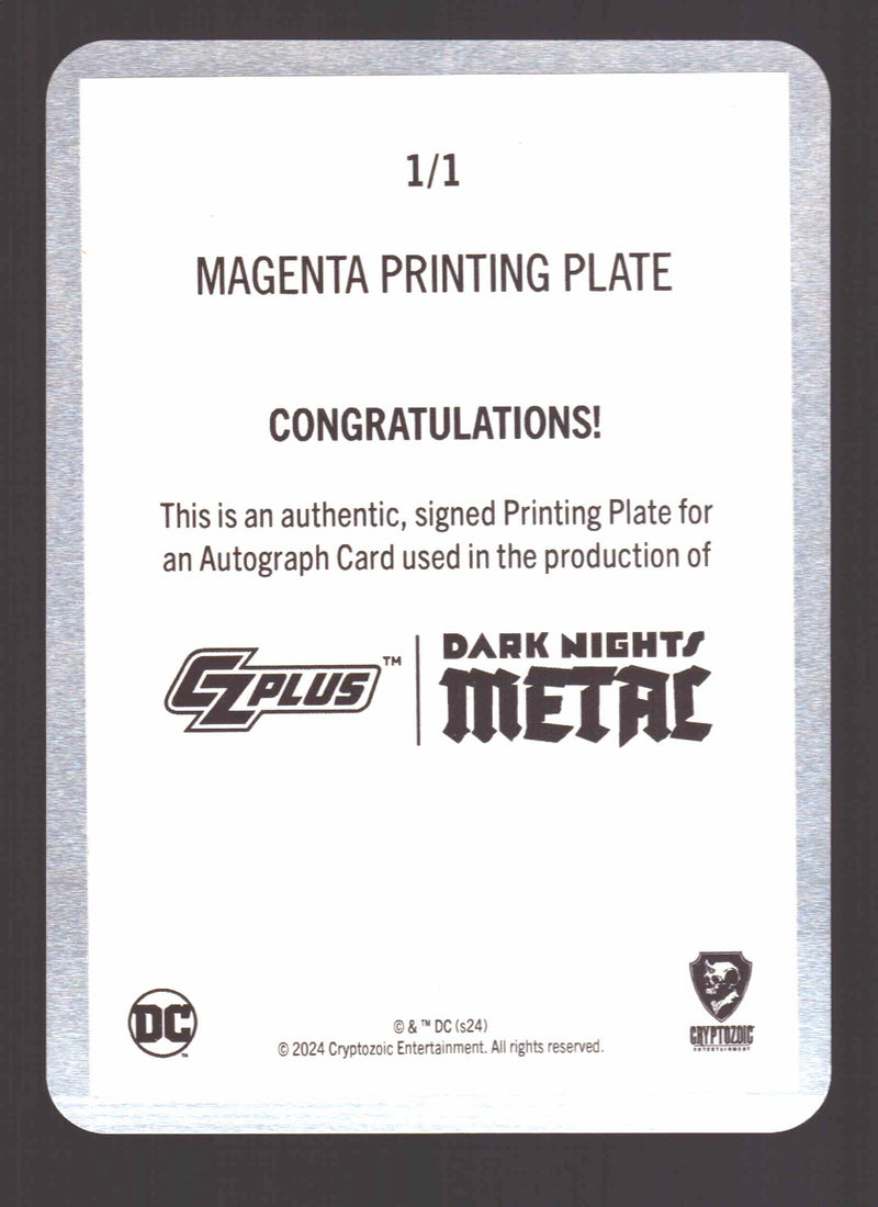 2024 CZX Dark Nights Metal Printing Plate Autograph Card Synder / Capullo / Glap - TvMovieCards.com