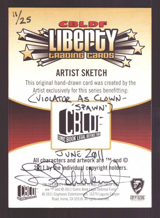 2011 Cryptozoic CBLDF Liberty Artist Sketch Card by Larry 'Slickaway' Schlekewy   - TvMovieCards.com