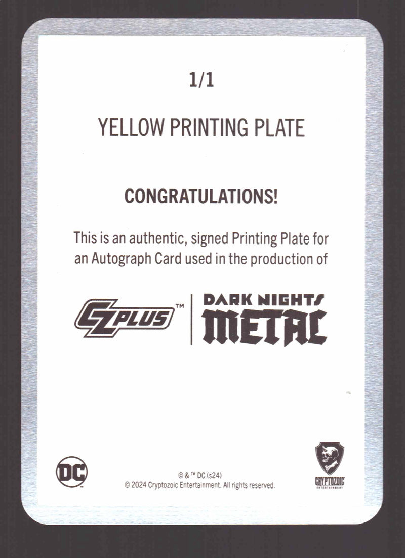 2024 CZX Dark Nights Metal Printing Plate Autograph Card Synder / Capullo / Glap - TvMovieCards.com