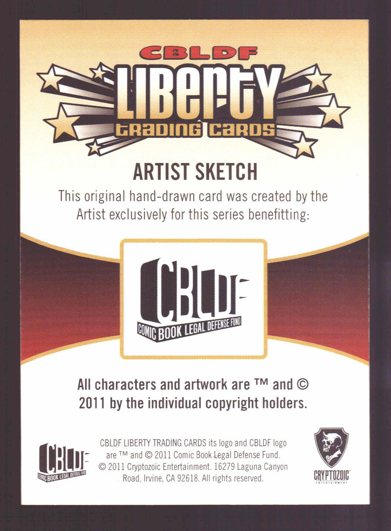 2011 Cryptozoic CBLDF Liberty Artist Sketch Card by Victor "Victomon" Rodriguez   - TvMovieCards.com