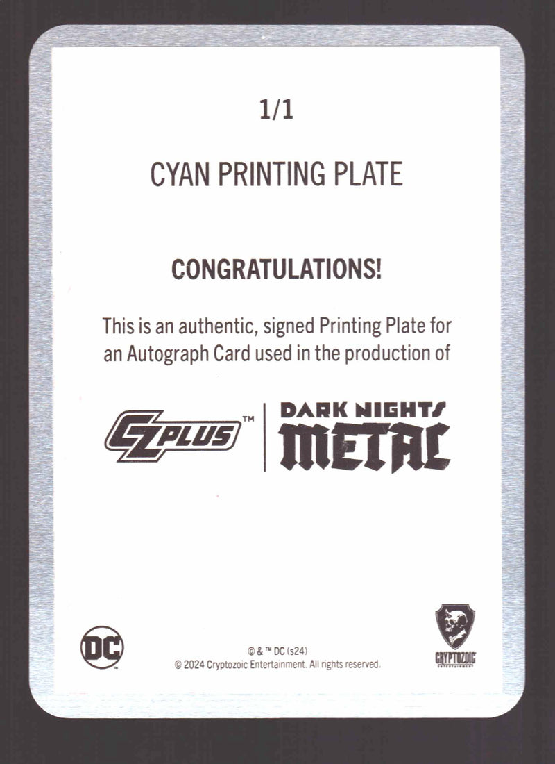 2024 CZX Dark Nights Metal Printing Plate Autograph Card Synder / Capullo / Glap - TvMovieCards.com