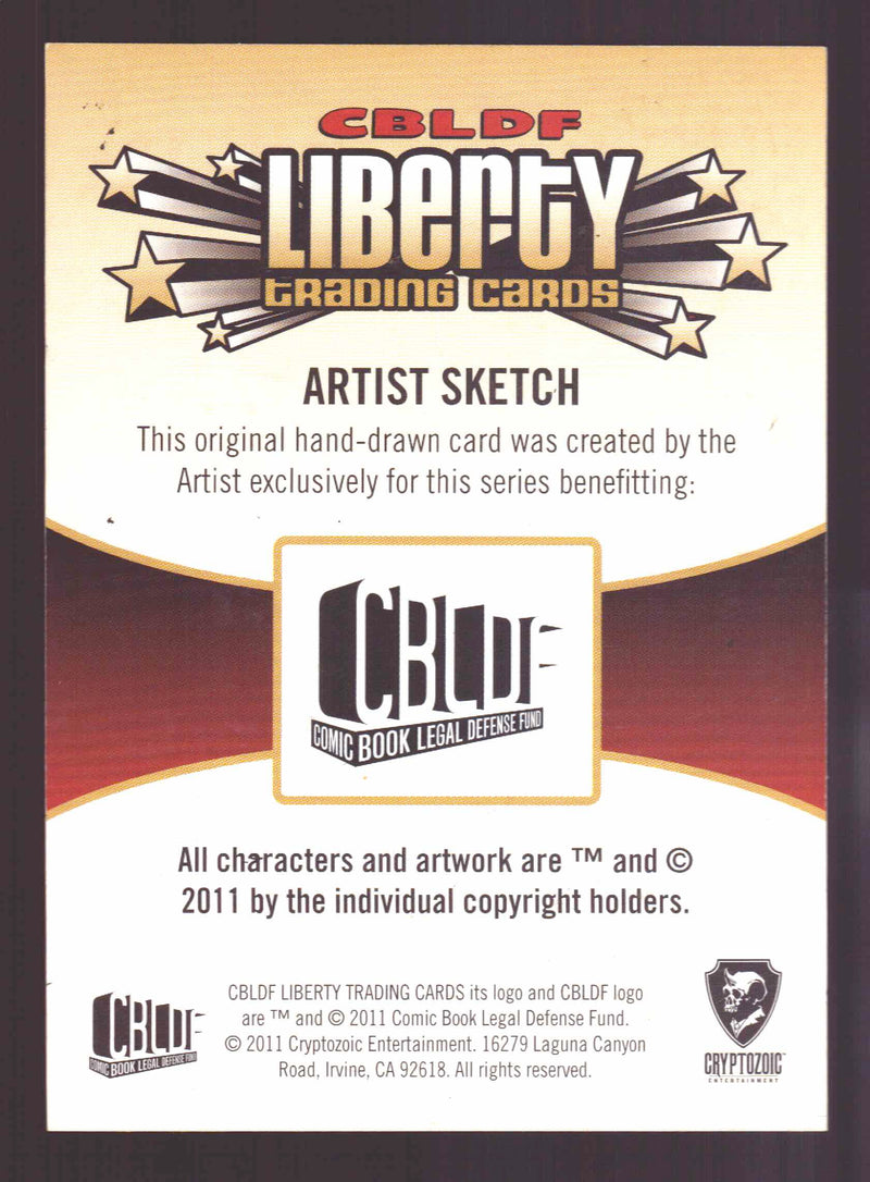 2011 Cryptozoic CBLDF Liberty Artist Sketch Card by Mickey Clausen   - TvMovieCards.com