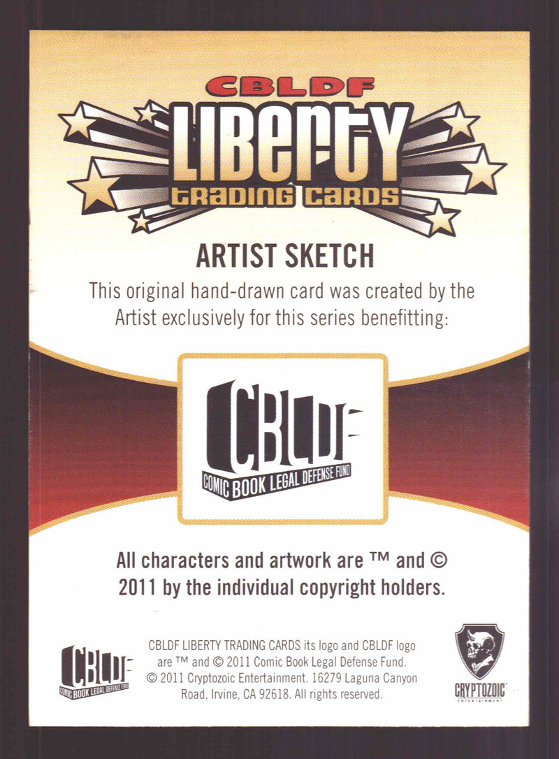 2011 Cryptozoic CBLDF Liberty Artist Sketch Card Bone by Vince Sunico   - TvMovieCards.com