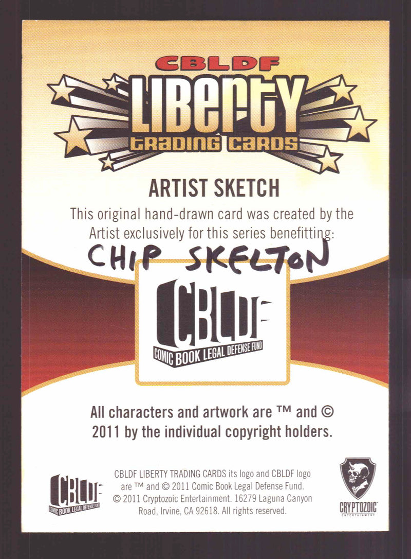 2011 Cryptozoic CBLDF Liberty Artist Sketch Card TERRAN SANDZ by Chip Skelton   - TvMovieCards.com