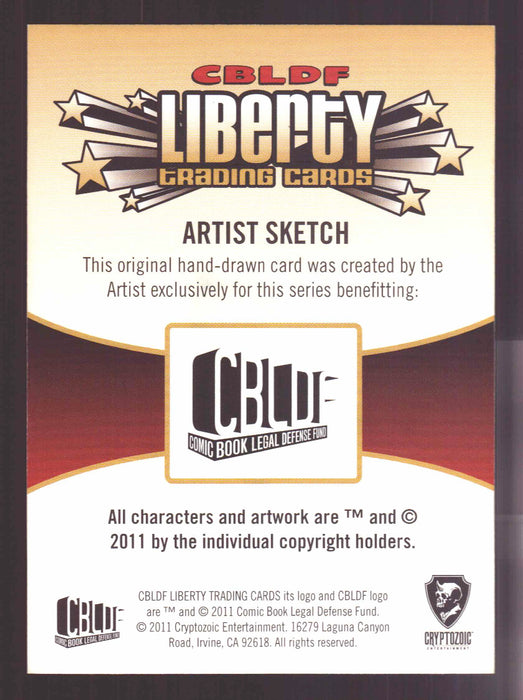 2011 Cryptozoic CBLDF Liberty Artist Sketch Trading Card by Jason Durden - TvMovieCards.com