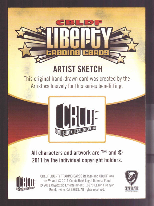 2011 Cryptozoic CBLDF Liberty Artist Sketch Trading Card by Jason Durden - TvMovieCards.com