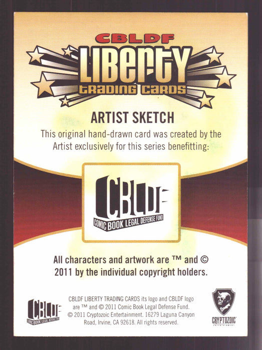 2011 Cryptozoic CBLDF Liberty Artist Sketch Trading Card by Jason Durden - TvMovieCards.com