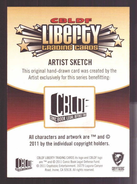 2011 Cryptozoic CBLDF Liberty Artist Sketch Trading Card by Jason Durden - TvMovieCards.com