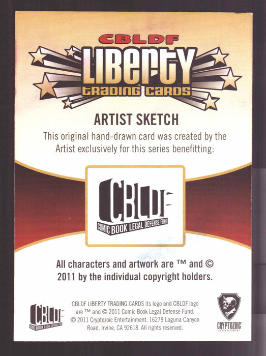2011 Cryptozoic CBLDF Liberty Artist Sketch Trading Card by Jason Durden - TvMovieCards.com