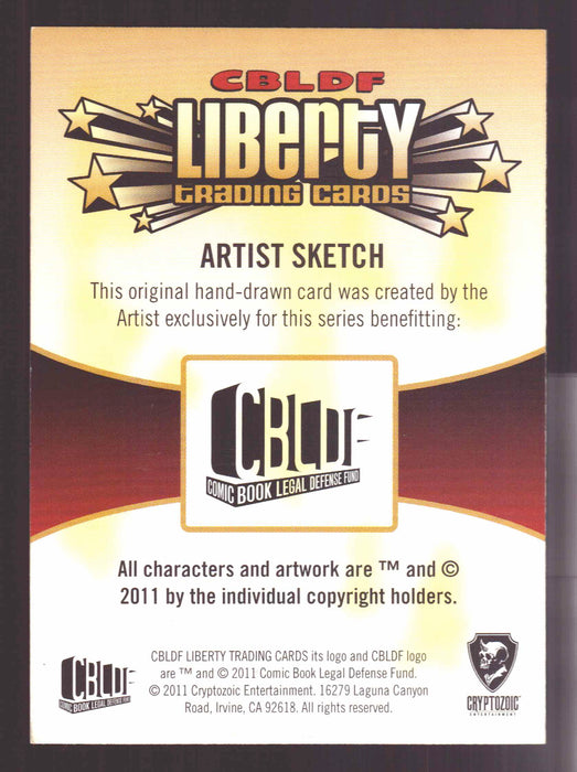 2011 Cryptozoic CBLDF Liberty Artist Sketch Card by Christian James Thomas - TvMovieCards.com