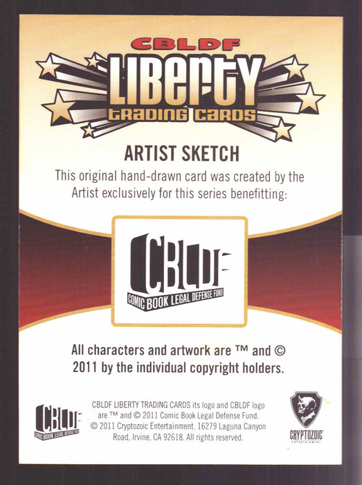 2011 Cryptozoic CBLDF Liberty Artist Sketch Card by Christian James Thomas - TvMovieCards.com