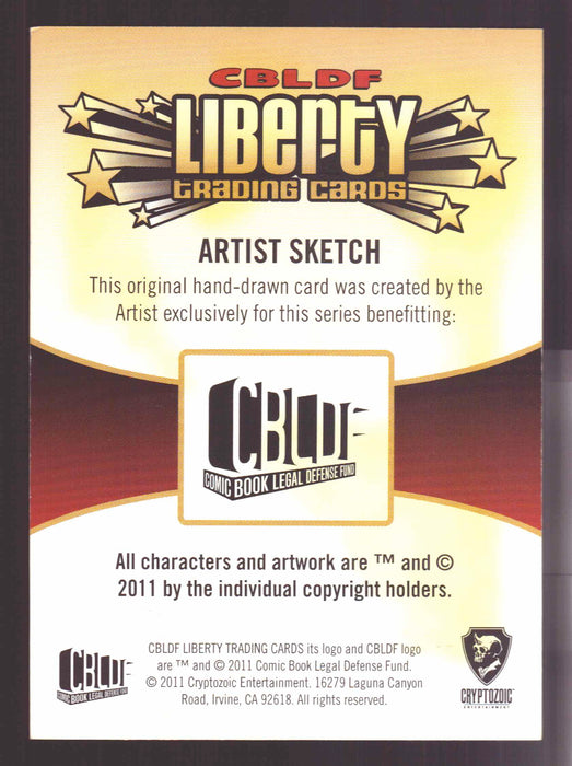 2011 Cryptozoic CBLDF Liberty Artist Sketch Card by Christian James Thomas - TvMovieCards.com