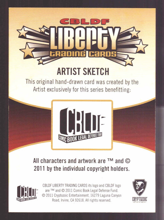2011 Cryptozoic CBLDF Liberty Artist Sketch Card by Christian James Thomas - TvMovieCards.com