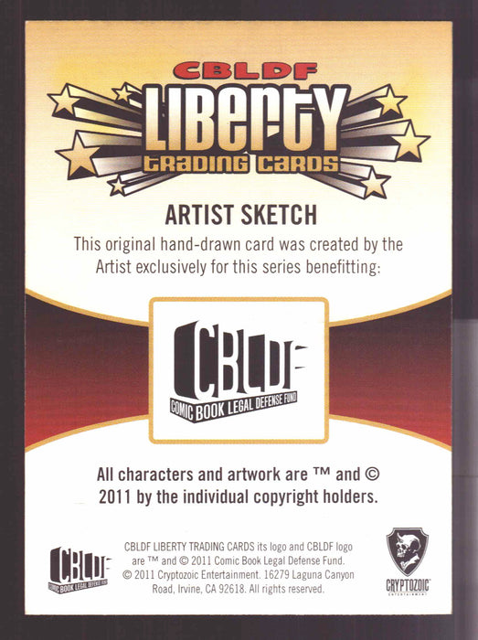 2011 Cryptozoic CBLDF Liberty Artist Sketch Card by Christian James Thomas - TvMovieCards.com