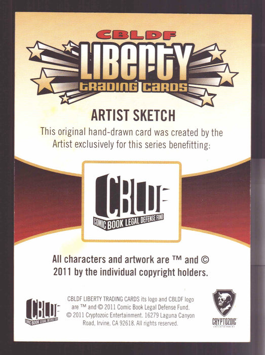 2011 Cryptozoic CBLDF Liberty Artist Sketch Card by Christian James Thomas - TvMovieCards.com
