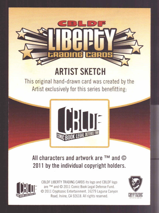 2011 Cryptozoic CBLDF Liberty Artist Sketch Card by Christian James Thomas - TvMovieCards.com