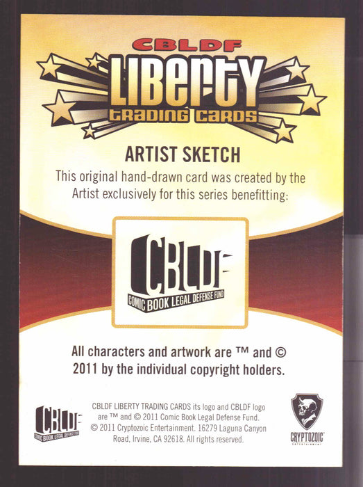 2011 Cryptozoic CBLDF Liberty Artist Sketch Card by Christian James Thomas - TvMovieCards.com