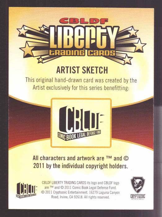 2011 Cryptozoic CBLDF Liberty Artist Sketch Card by Christian James Thomas - TvMovieCards.com