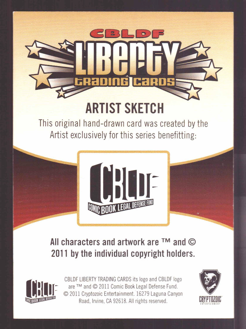 2011 Cryptozoic CBLDF Liberty Artist Sketch Card by Elliot Fernandez - TvMovieCards.com