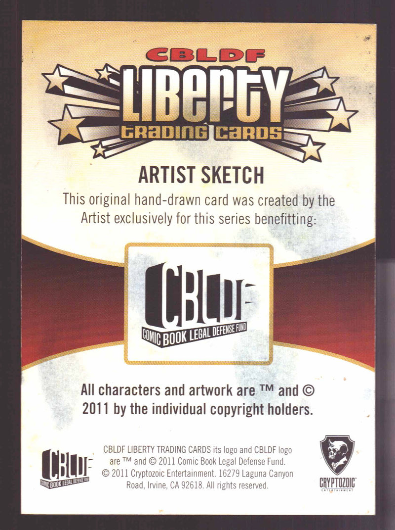 2011 Cryptozoic CBLDF Liberty Artist Sketch Card by Chris "Cabbie" Bradberry - TvMovieCards.com