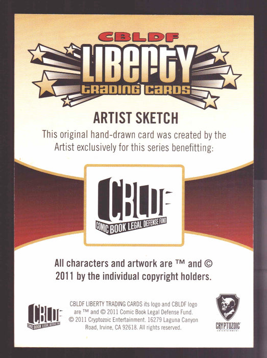 2011 Cryptozoic CBLDF Liberty Artist Sketch Card by Chris "Cabbie" Bradberry - TvMovieCards.com